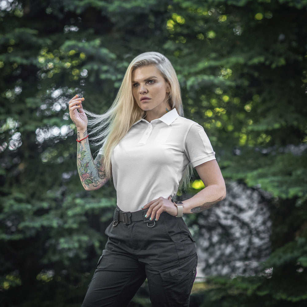 Tricou Tactic Polo Dama Alb – M-TAC WARZONESHOP