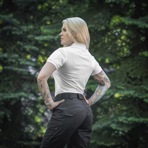Tricou Tactic Polo Dama Alb – M-TAC WARZONESHOP