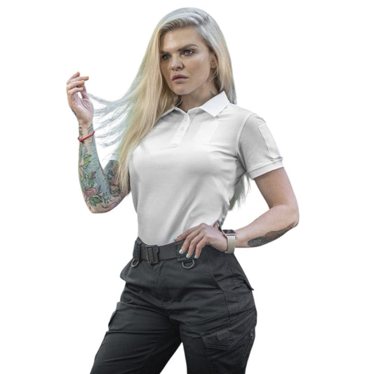Tricou Tactic Polo Dama Alb – M-TAC WARZONESHOP