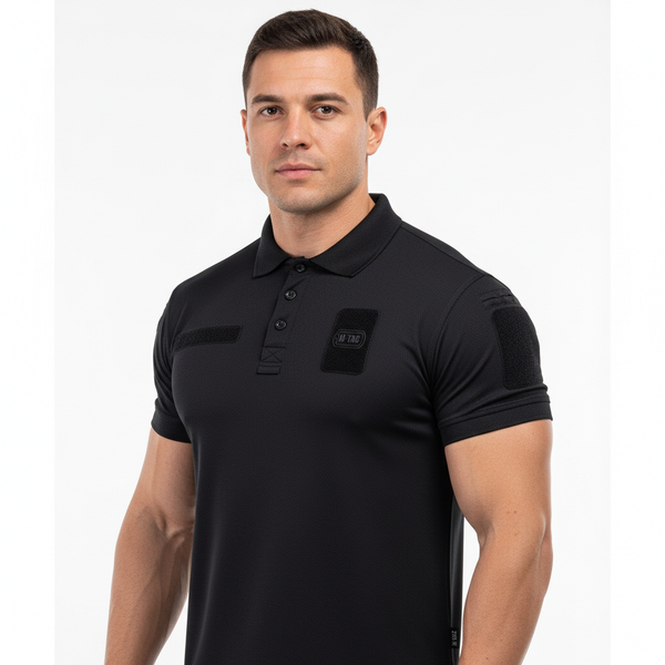 Tricou polo Elite Tactical Coolmax® M-TAC Negru WARZONESHOP
