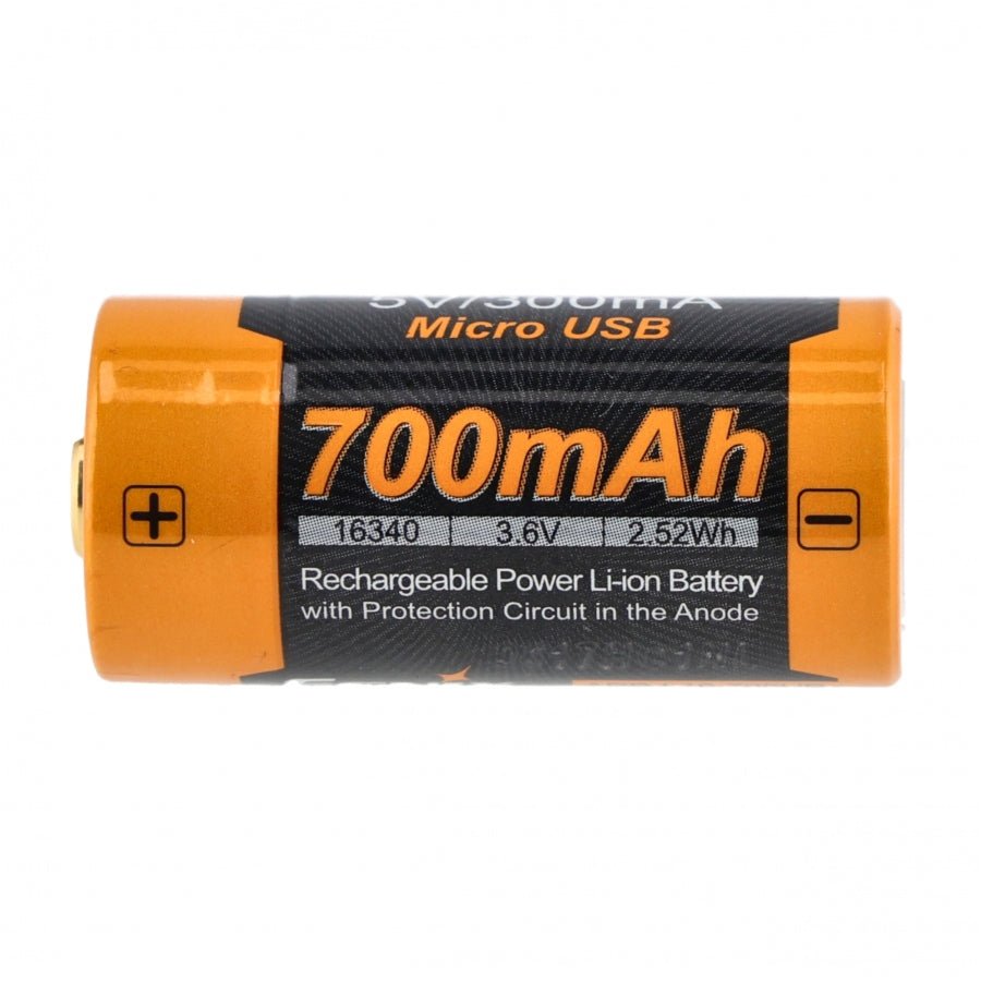 Acumulator Fenix ARB-L16-700UP 16340 RCR123 700mAh – Incarcare Micro-USB | WARGEAR RO