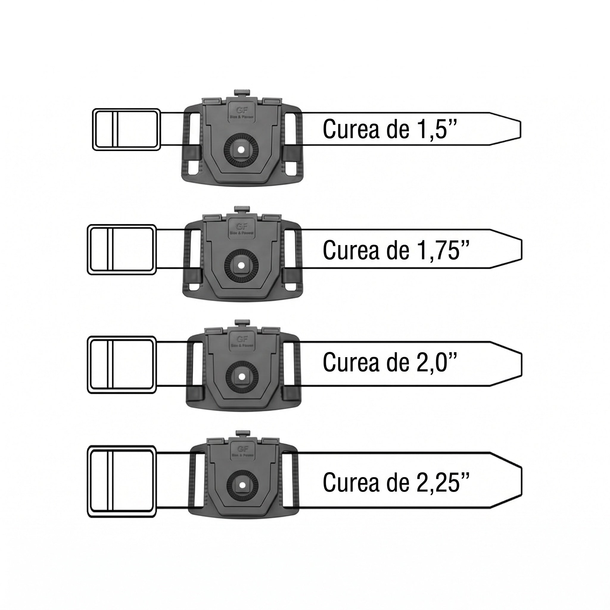 Adaptor rapid de centura QRC pentru tocuri Gun&Flower - Dubla siguranta | WARGEAR RO