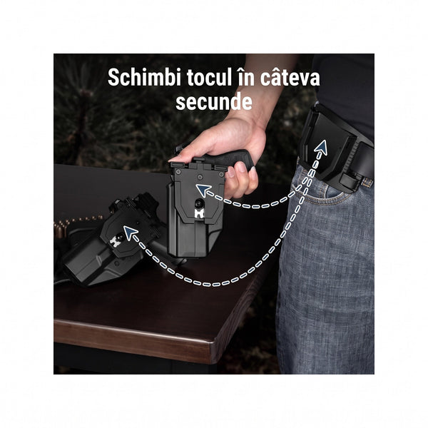 Adaptor rapid de centura QRC pentru tocuri Gun&Flower - Dubla siguranta | WARGEAR RO