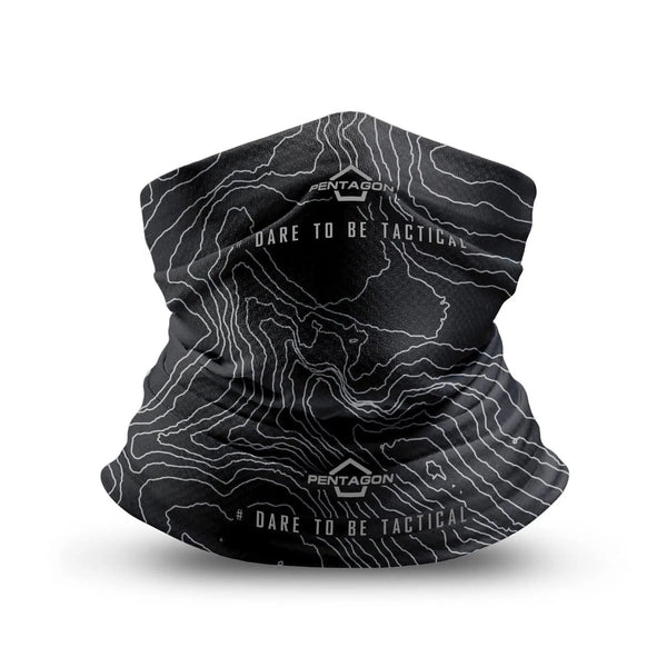 Bandana neagra SKIRON TOPOGRAPHIC MAP Pentagon | Echipament tactic WARGEAR