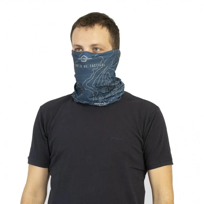 Bandana SKIRON TOPOGRAPHIC MAP Navy Blue Pentagon | Echipament tactic WARGEAR