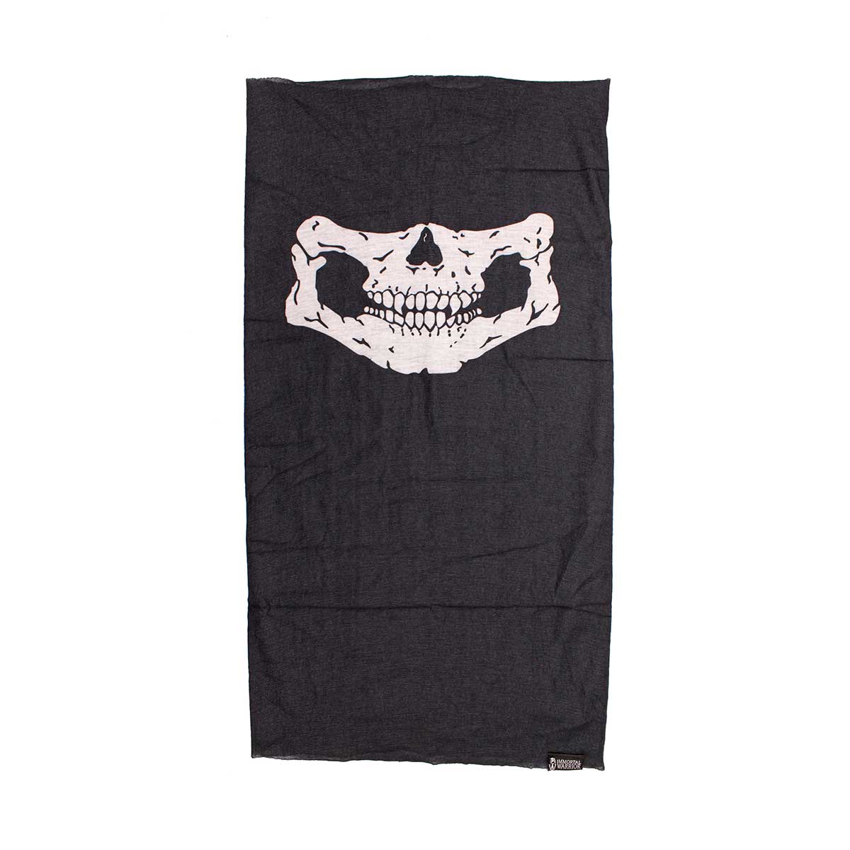 Bandana tubulara HALFSKULL pentru fata si gat Neagra – detaliu
