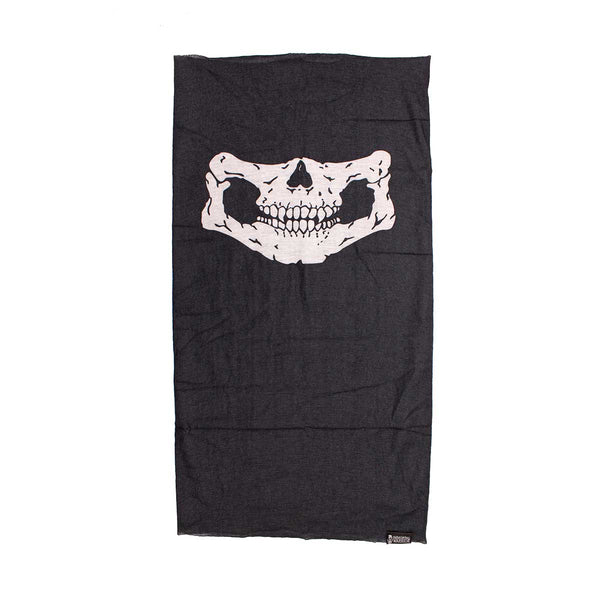 Bandana tubulara HALFSKULL pentru fata si gat Neagra – detaliu