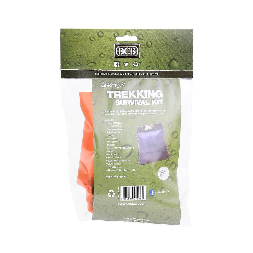 BCB Trekking Essentials Kit – set de supravietuire usor cu dry bag impermeabil | WARGEAR RO