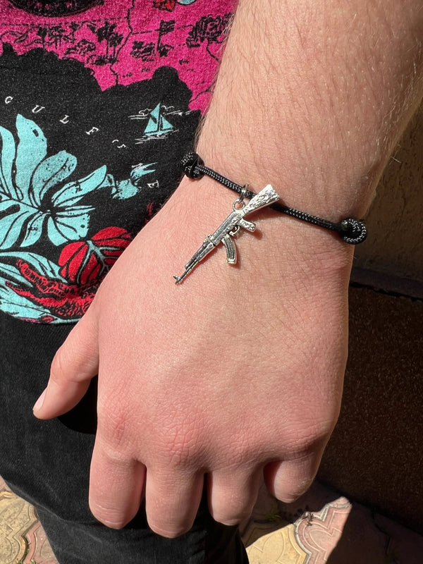 Bratara Paracord Spectrum AK47 Argintiu | Echipament tactic WARGEAR