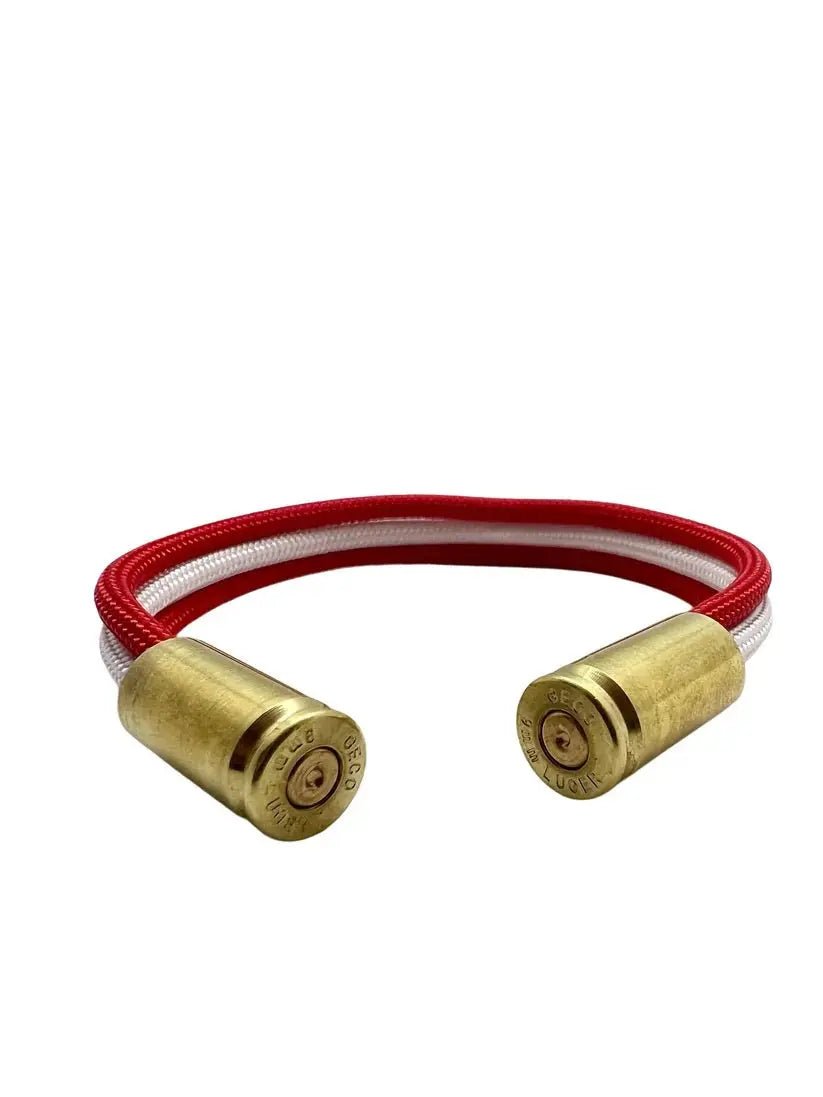 Bratara Paracord Trinity Martisor Rosu Alb Drop Zone | Echipament tactic WARGEAR