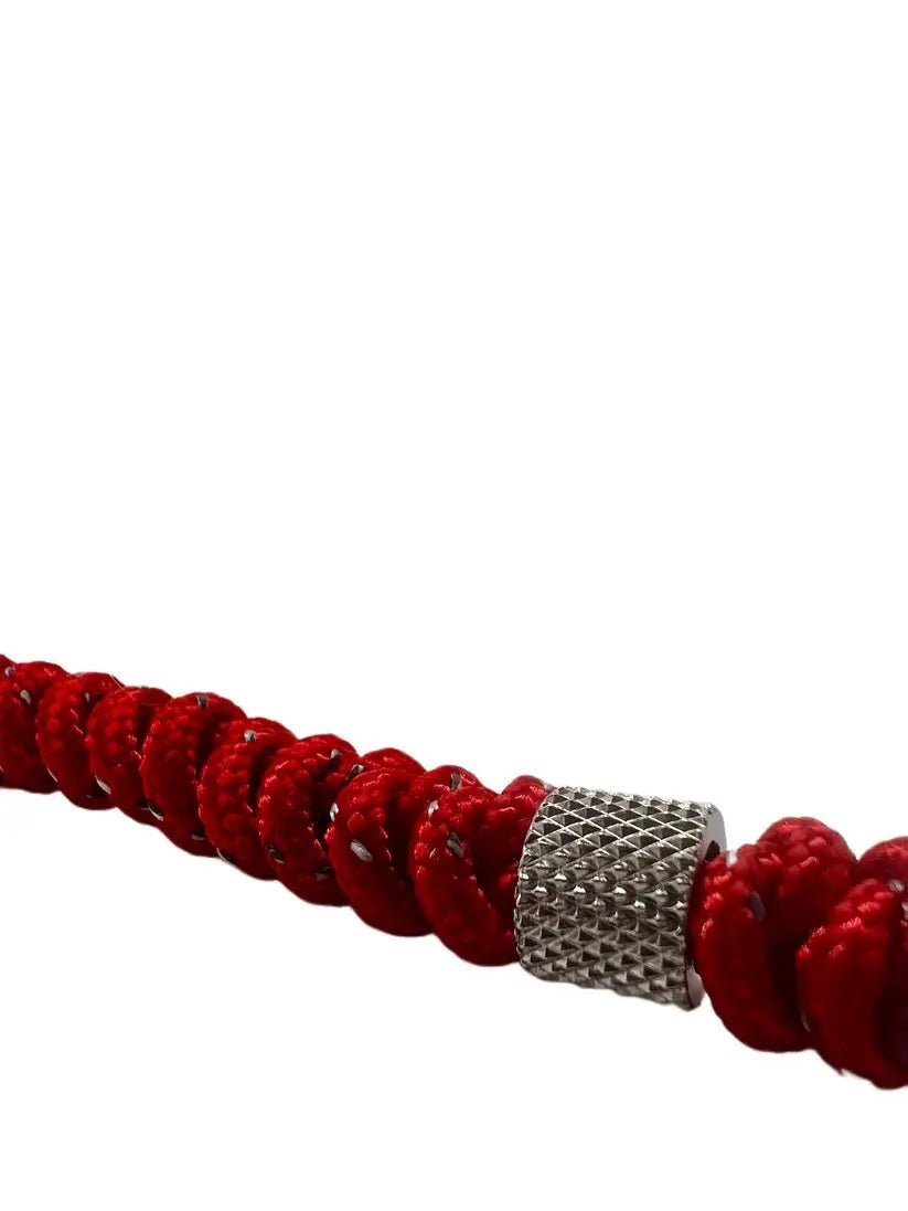 Breloc / Lanyard Paracord Rosu Reflectorizant Talon Micro Diamond Camo Silver Drop Zone | Echipament tactic WARGEAR