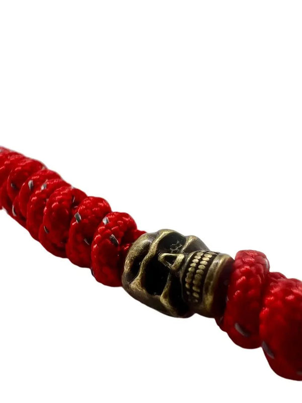 Breloc / Lanyard Paracord Talon Skull Micro Rosu Reflectorizant | Echipament tactic WARGEAR