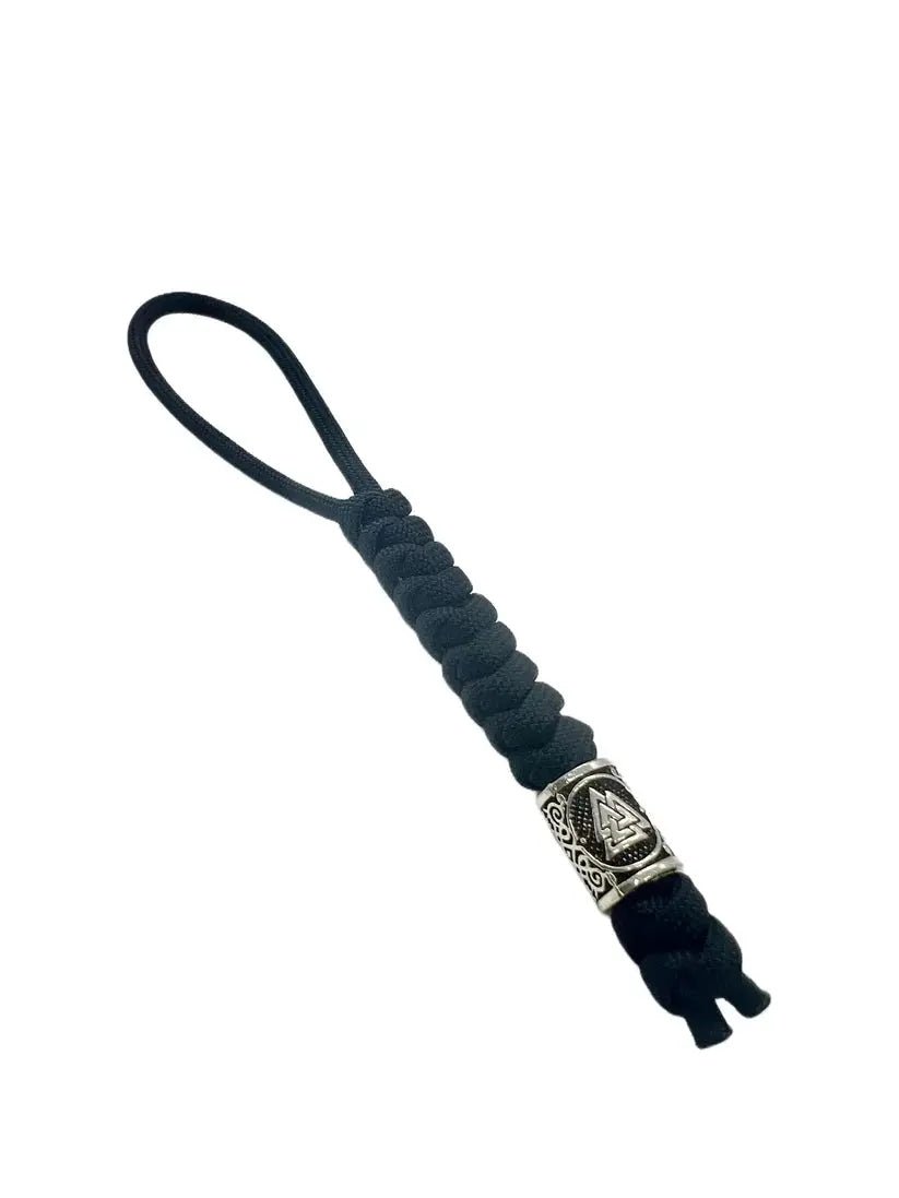 Breloc/Lanyard Paracord Talon Valknut Negru Drop Zone | Echipament tactic WARGEAR