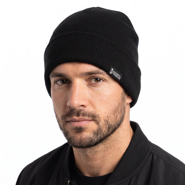 Caciula de iarna WATCHCAP neagra – purtat