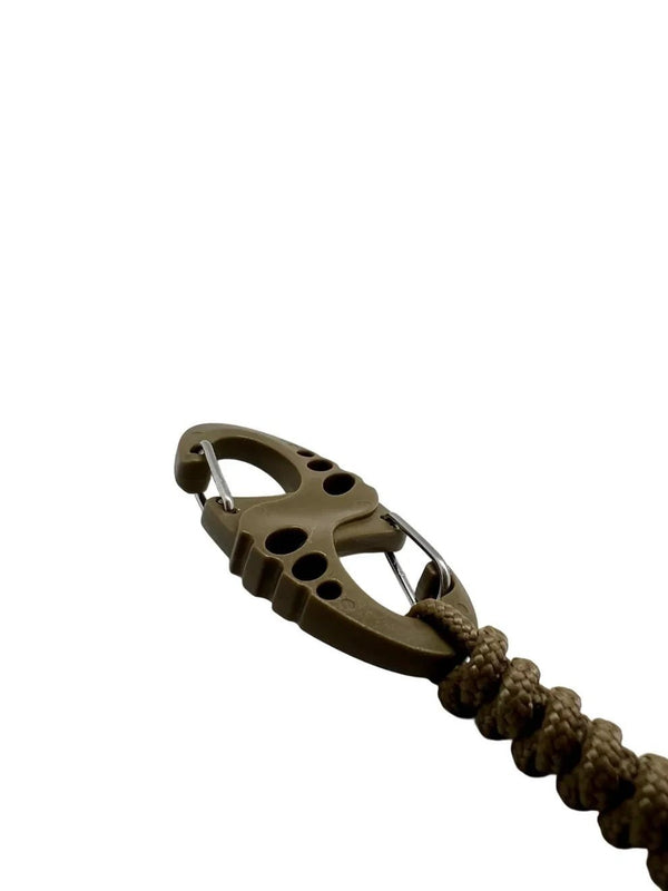 Carabina S Hook Paracord 275 cu Inel de Chei Theter Coyote Drop Zone | Echipament tactic WARGEAR