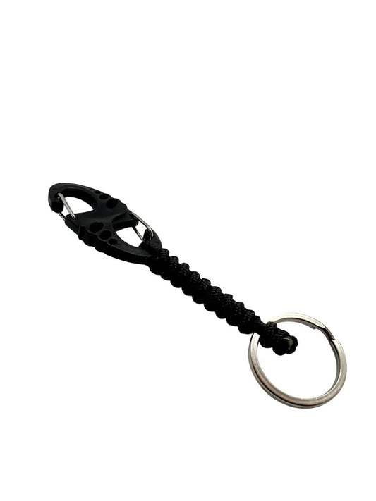 Carabina S Hook Paracord 275 cu Inel de Chei Theter Negru Drop Zone | Echipament tactic WARGEAR