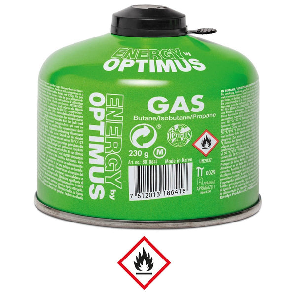 Cartus de gaz OPTIMUS 230 g cu valva EN 417 - butan, izobutan, propan | WARGEAR RO