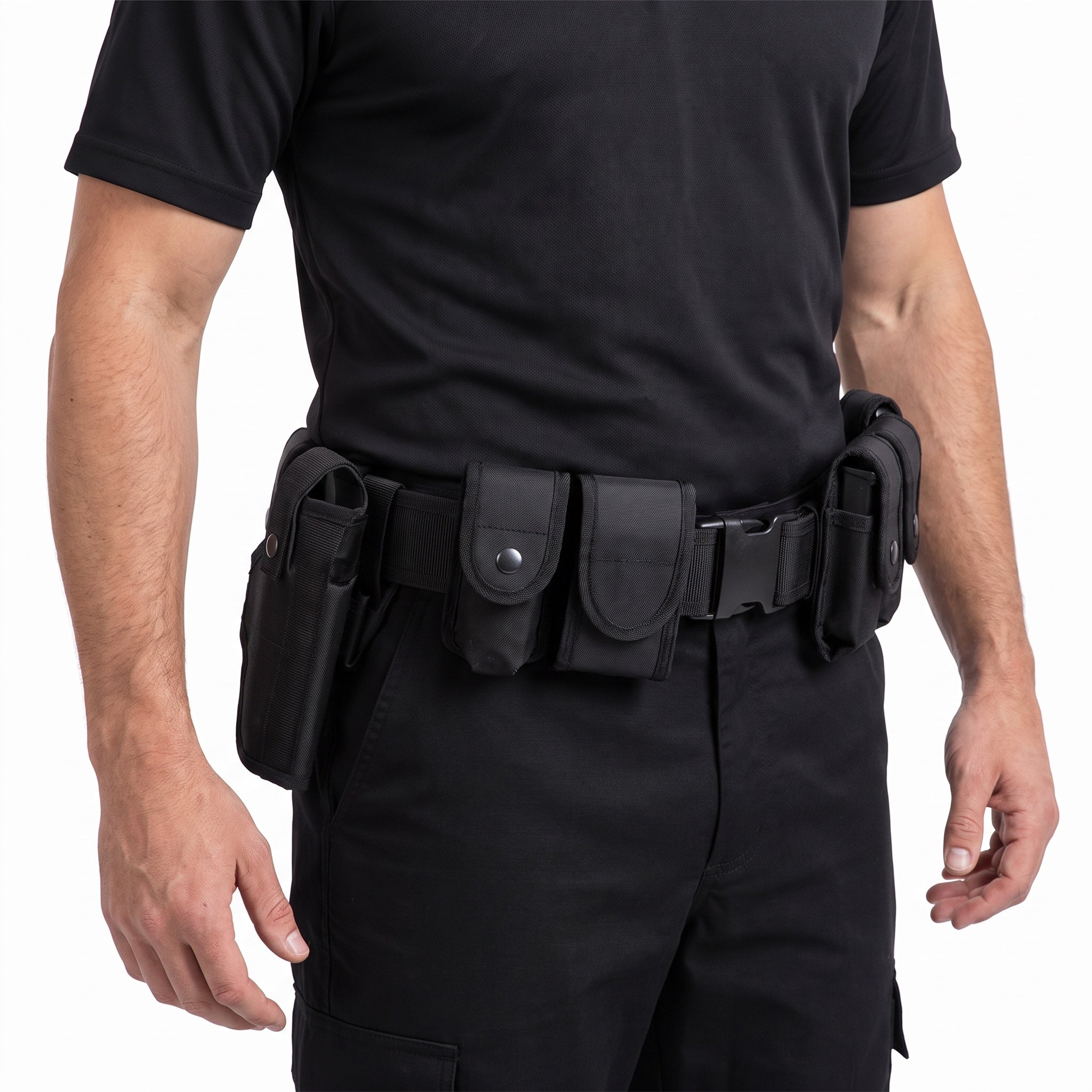 Centura tactica de serviciu DUTYLINE cu toc pistol neagra – purtat