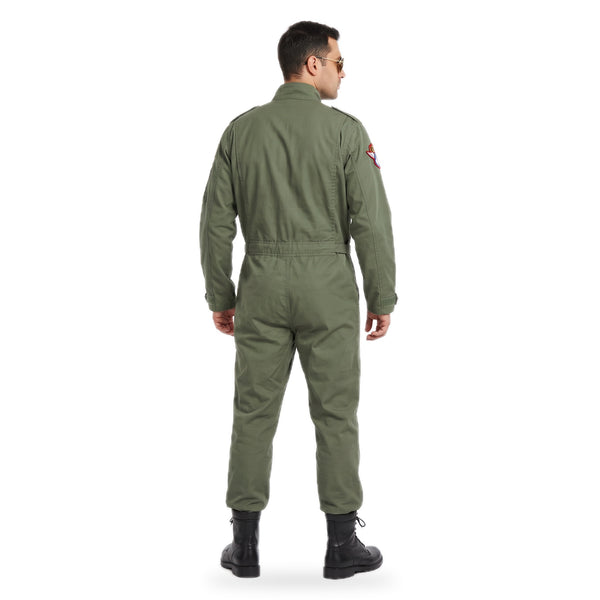 Combinezon pilot de vânătoare Brandit olive purtat, spate