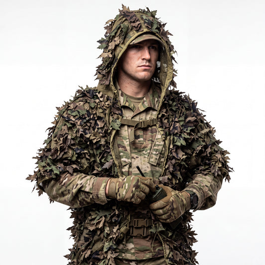 Costum Camuflaj Profesional Helikon - Tex Leaf Ghillie Set - US Woodland | WARGEAR RO
