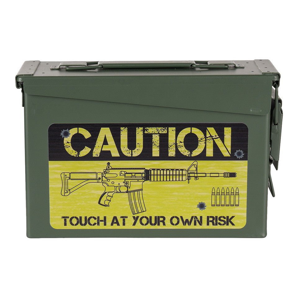 Cutie munitie metalica Ammo Box 30 Cal. – Caution Risk | Echipament tactic WARGEAR