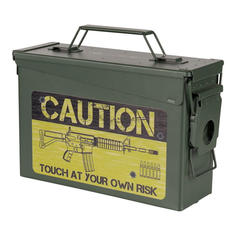 Cutie munitie metalica Ammo Box 30 Cal. – Caution Risk | Echipament tactic WARGEAR