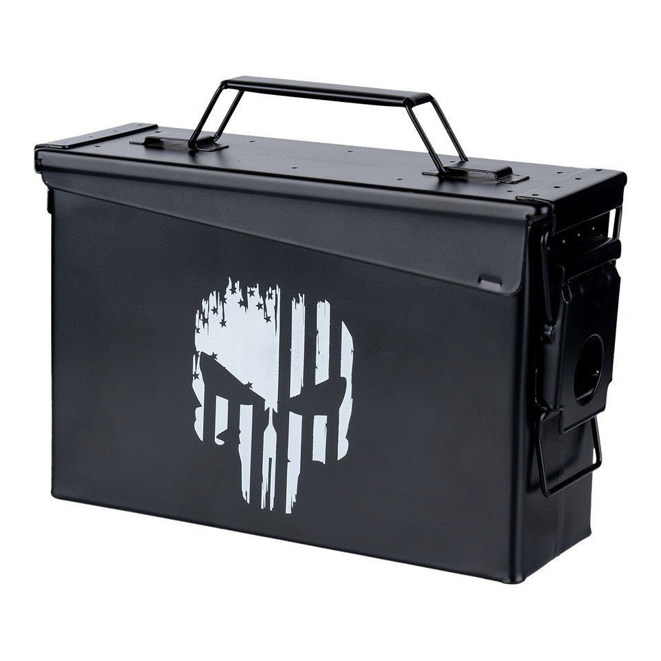 Cutie munitie metalica Ammo Box 30 Cal. Punish Skull | Echipament tactic WARGEAR
