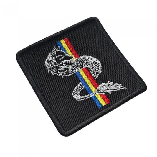 Emblema Brodata Lupul Dacic - Tricolor | WARGEAR RO