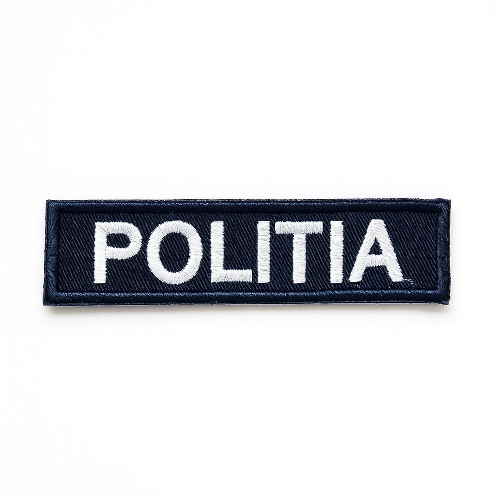 Emblema brodata POLITIA 10x2.5cm | Echipament tactic WARGEAR