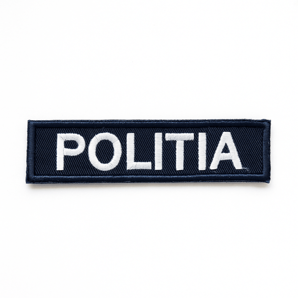 Emblema brodata POLITIA 10x2.5cm | Echipament tactic WARGEAR