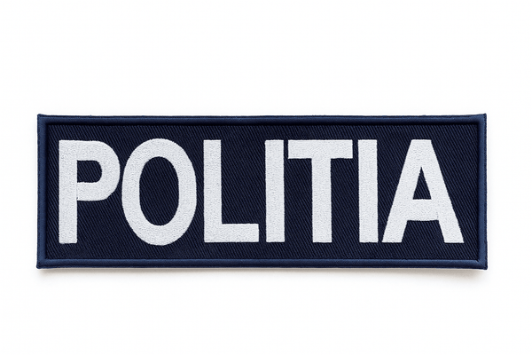 Emblema Brodata Politia 20x8 cm Spate | Echipament tactic WARGEAR