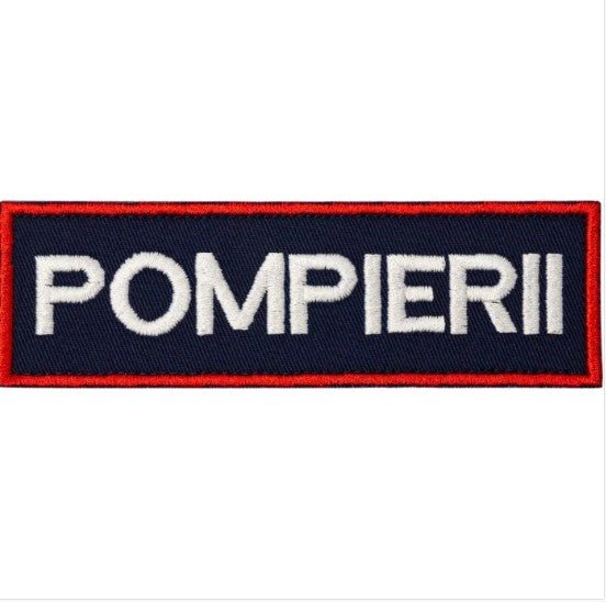 Emblema Brodata POMPIERII 10x2.5cm | Echipament tactic WARGEAR