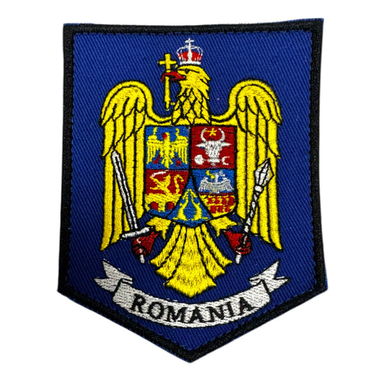 Emblema Stema Romaniei brodata – Velcro – 8,5 × 6,5 cm | WARGEAR RO