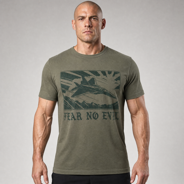 Tricou Army Fear No Evil cu Avion de Vanatoare Fostex – Olive