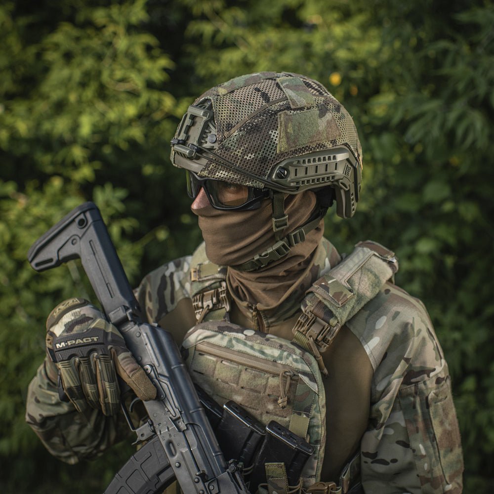 Husa casca tactica cu decupaj NVG – M - TAC Multicam | WARGEAR RO