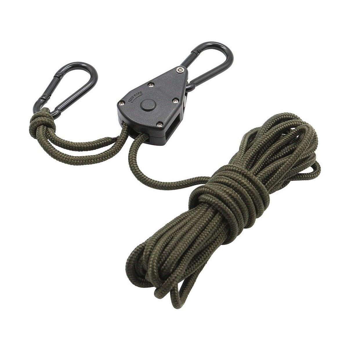 Intinzator de coarda cu clichet si carabiniere Fosco Industries 4 m - Verde | WARGEAR RO