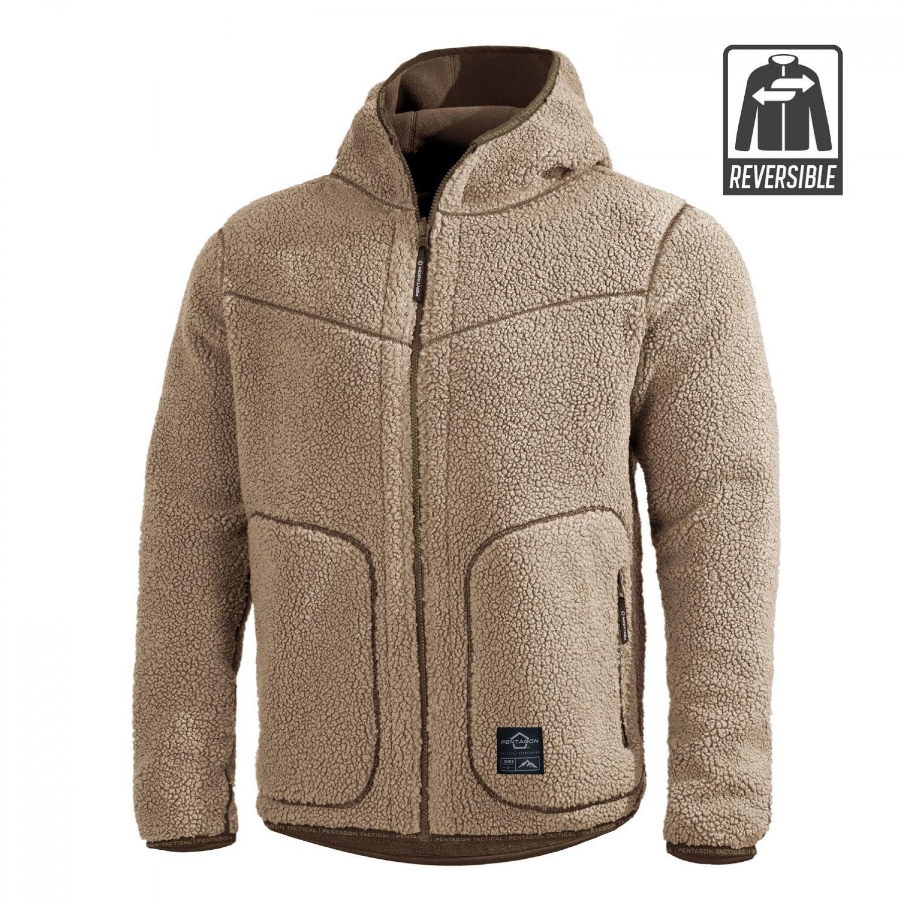 Jacheta reversibila fleece 2 - în - 1 Pentagon Ianos Sherpa | Echipament tactic WARGEAR