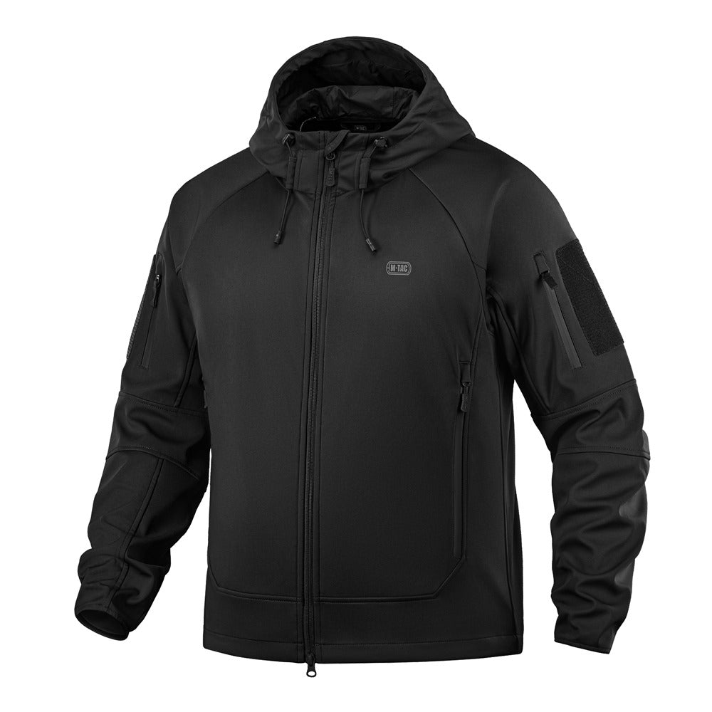 Jachetă SoftShell Lightweight M-Tac negru, vedere laterală