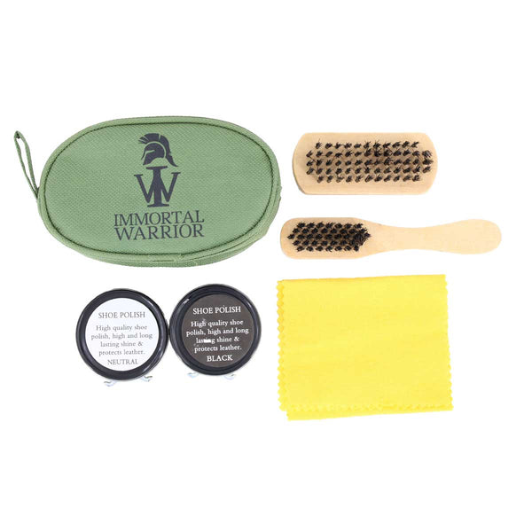 Kit curatare bocanci BOOTCARE cu 2 perii si 2 cutii de ceara – Verde | WARGEAR RO