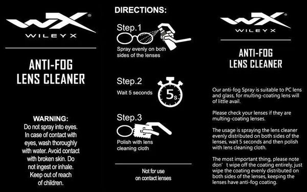 Kit spray antiaburire ochelari WILEY X | Echipament tactic WARGEAR