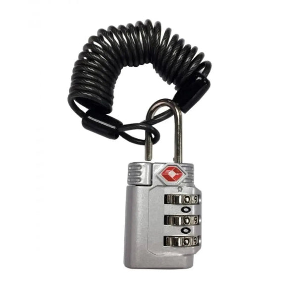 Lacat metalic TSA cu cifru si cablu CED | Echipament tactic WARGEAR