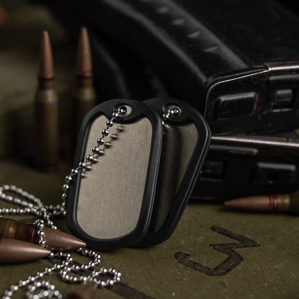 Lant militar Dog Tag cu silencer M - TAC | Echipament tactic WARGEAR
