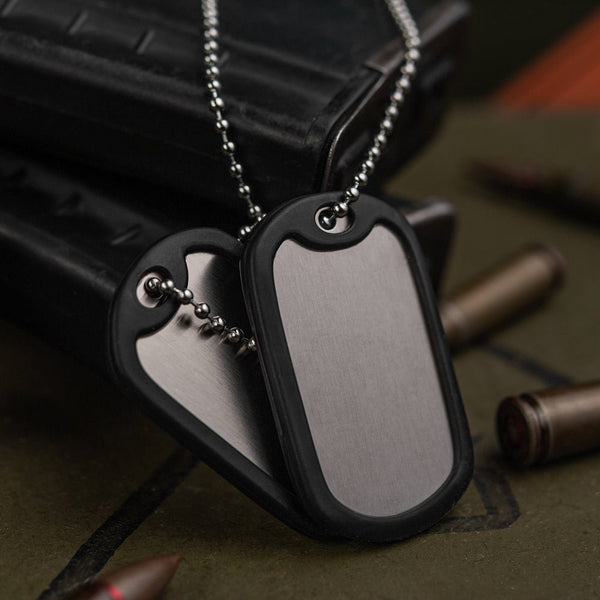 Lant militar Dog Tag cu silencer M - TAC | Echipament tactic WARGEAR