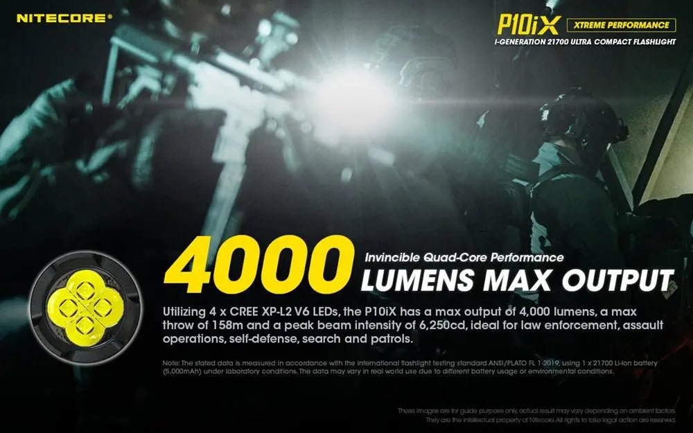 Lanterna P10iX Precise Tactical 4000 lm NITECORE | Echipament tactic WARGEAR