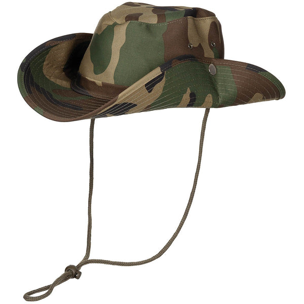 Palarie boonie Bush Hat MFH woodland cu snur reglabil