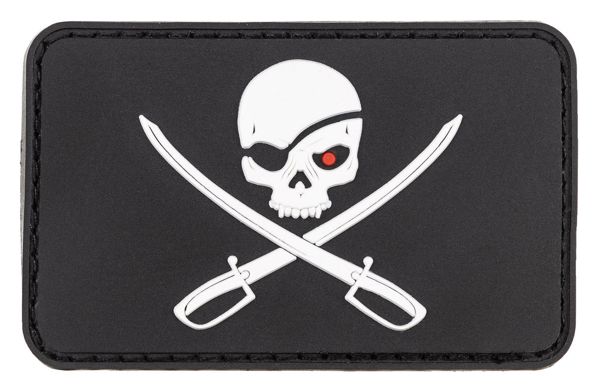 Patch 3D MFH Skull with Swords 8x5 cm – Negru