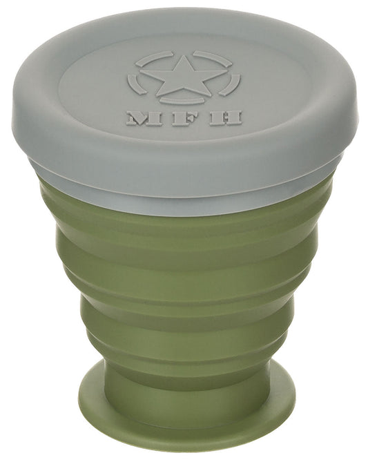 MFH Cana Pliabila Silicon cu Capac 200 ml - Verde Oliv | WARGEAR RO