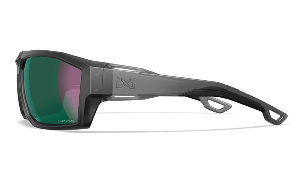 Ochelari Balistici Polarizati Wiley X ALPINE Matte Translucent Black | CAPTIVATE™ Green Mirror | WARGEAR RO