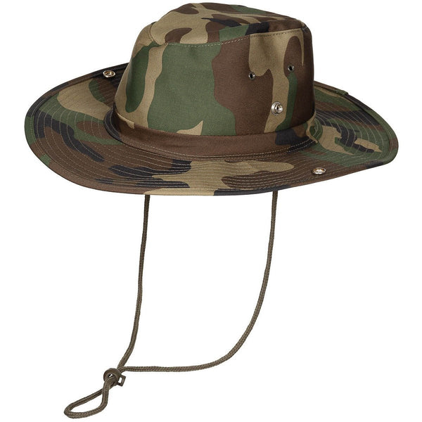Palarie boonie Bush Hat MFH woodland cu snur reglabil | WARGEAR RO