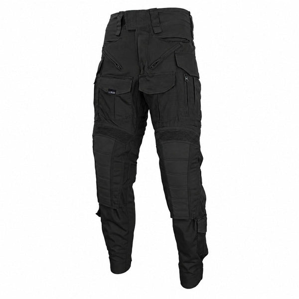 Pantaloni tactici de combat WARDOG negri cu genunchiere | WARGEAR RO